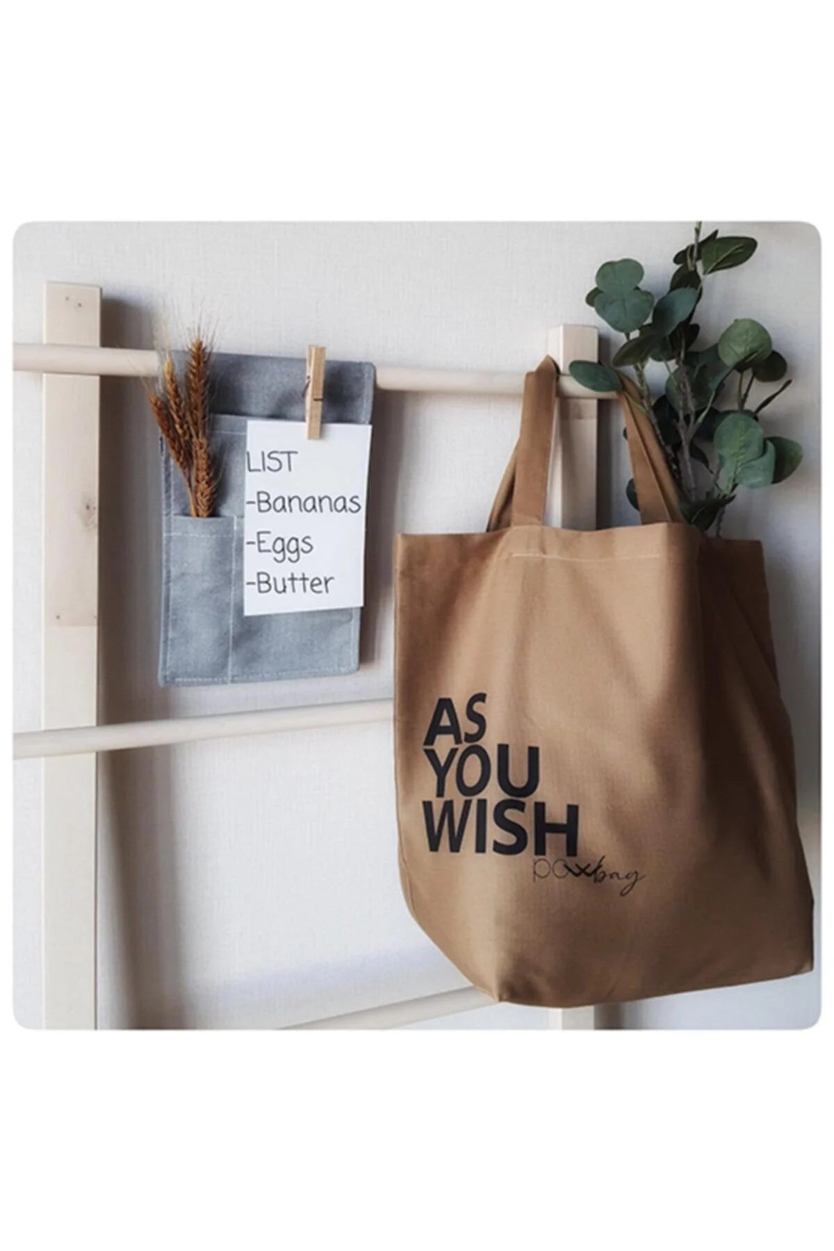 AS YOU WISH Cotton Canvas Tote Bag with UV Print and Inner Pocket"