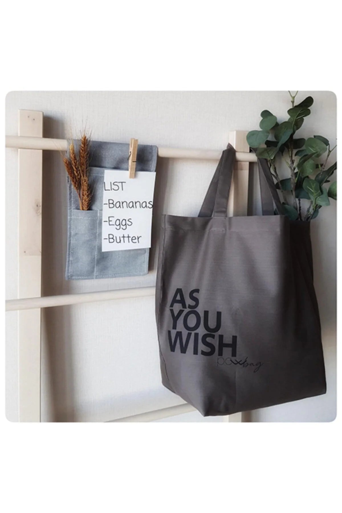 AS YOU WISH Cotton Canvas Tote Bag with UV Print and Inner Pocket"