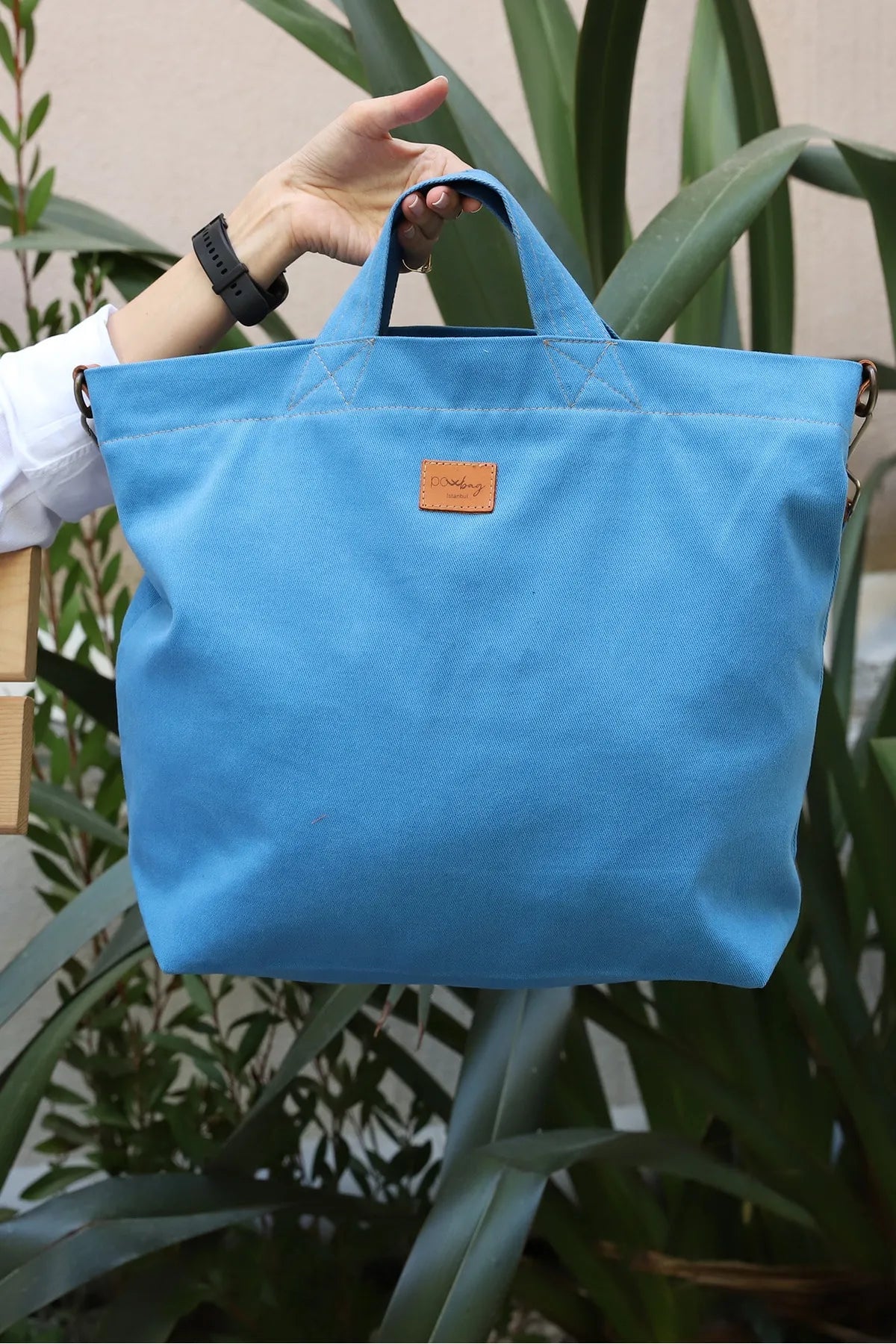 POWRAİN-M Sized Cotton-Lined Canvas Bag with Detachable Strap