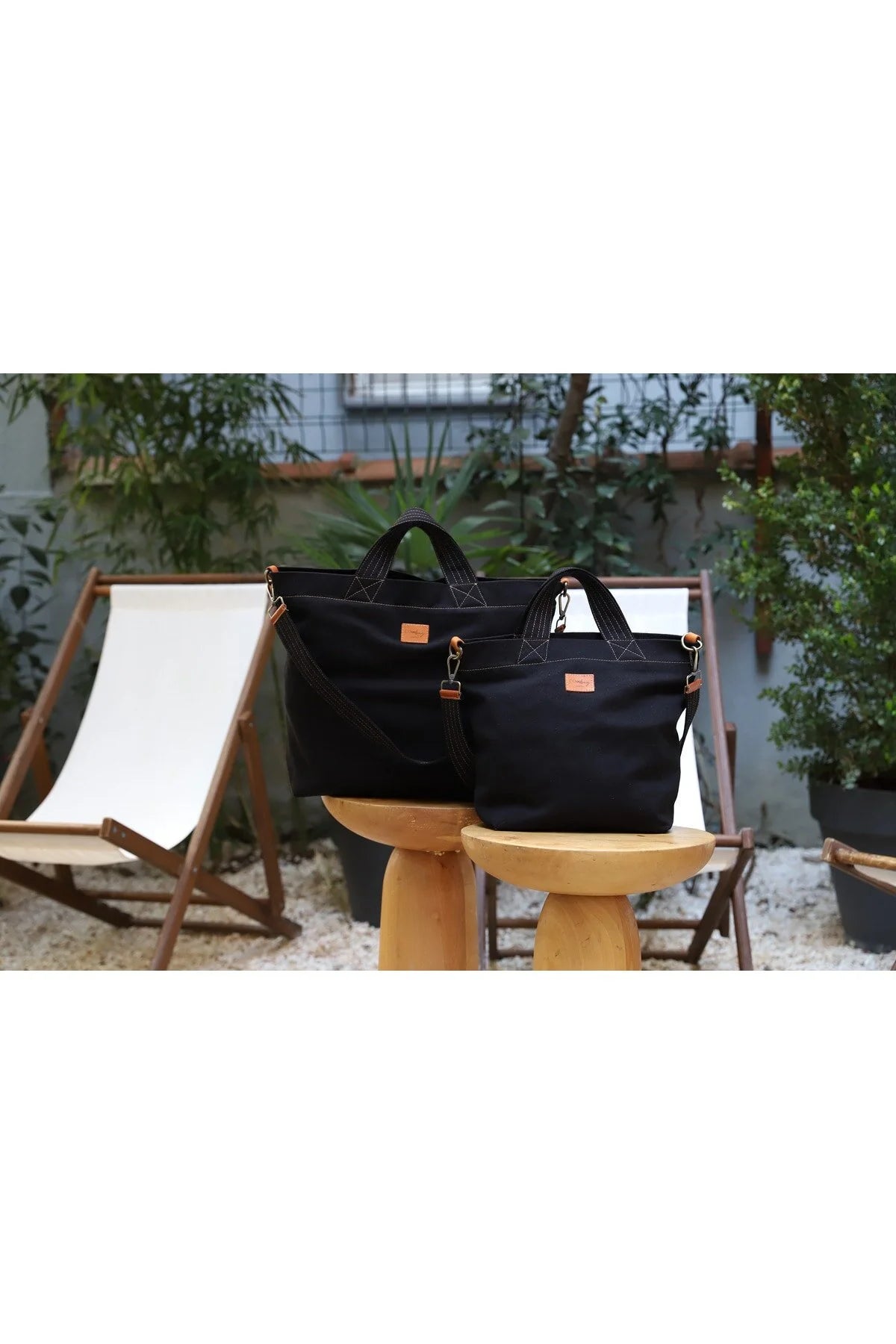 POWRAİN-M Sized Cotton-Lined Canvas Bag with Detachable Strap