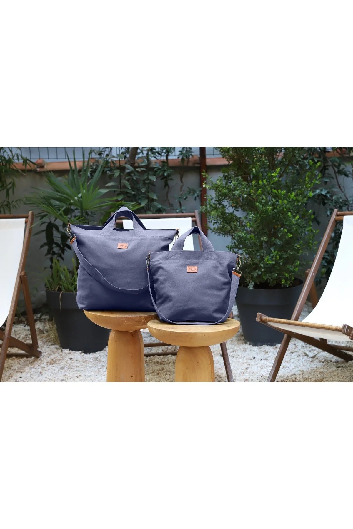 POWRAİN-M Sized Cotton-Lined Canvas Bag with Detachable Strap