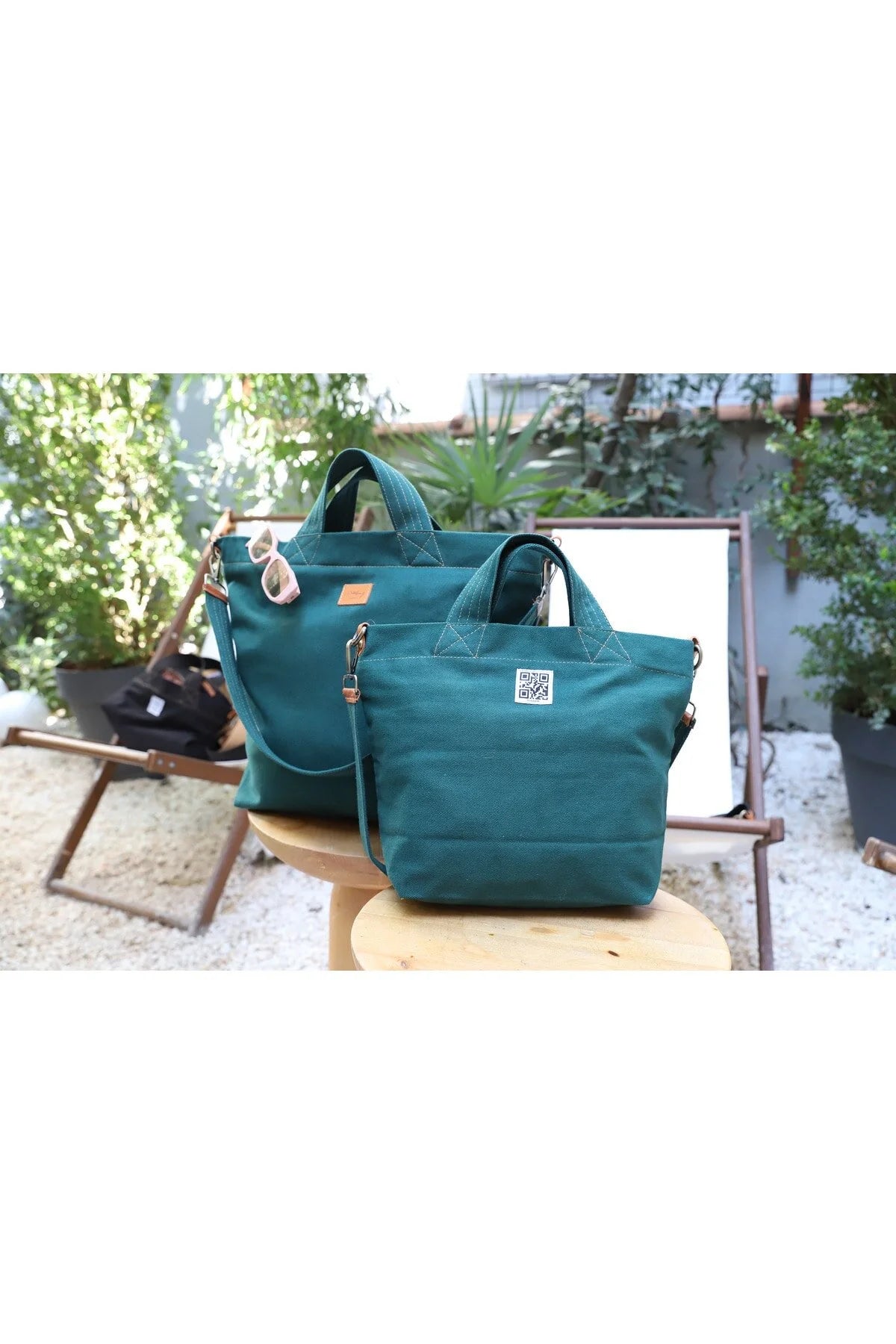 POWRAİN-M Sized Cotton-Lined Canvas Bag with Detachable Strap