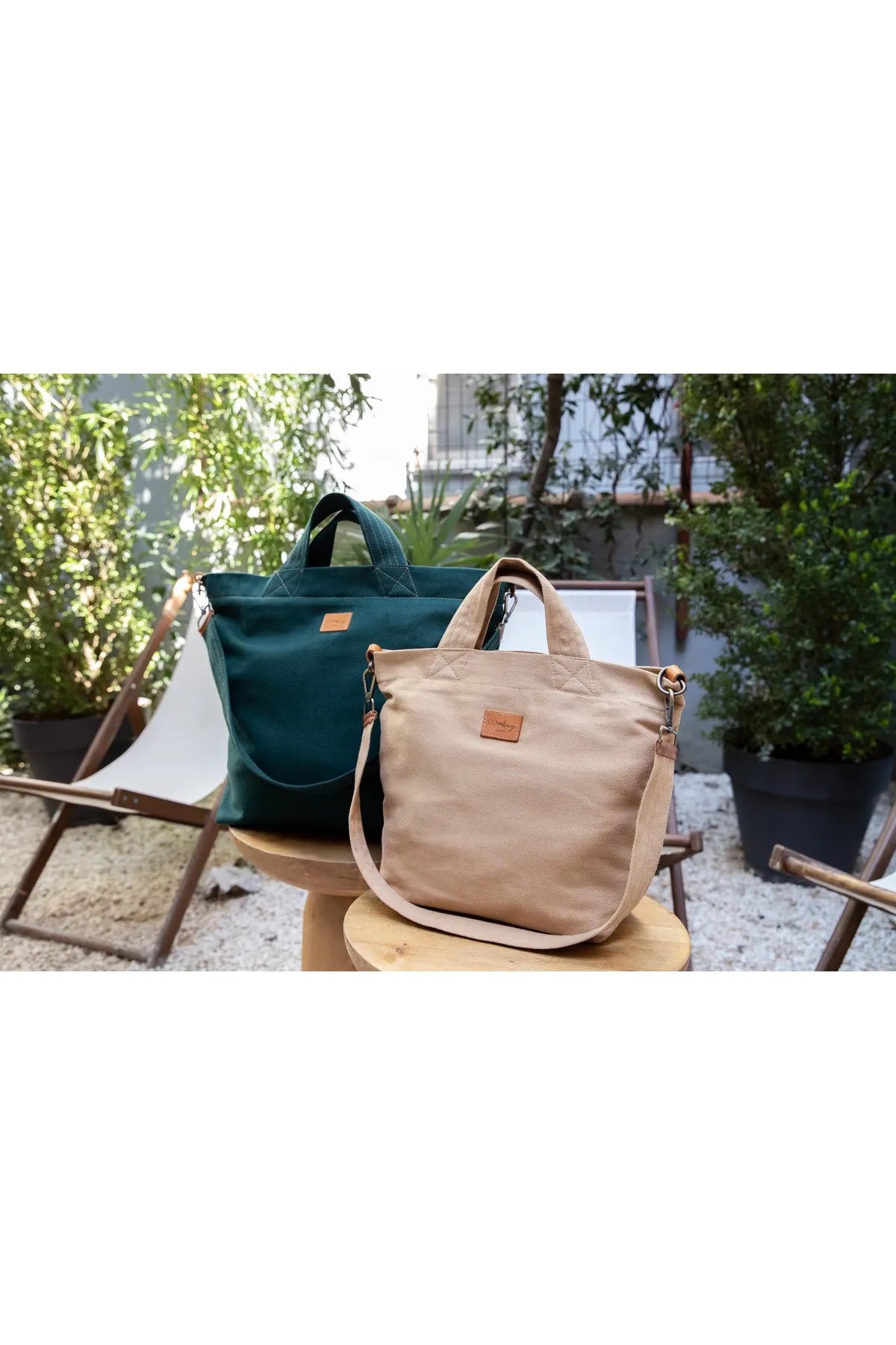 POWRAİN-M Sized Cotton-Lined Canvas Bag with Detachable Strap