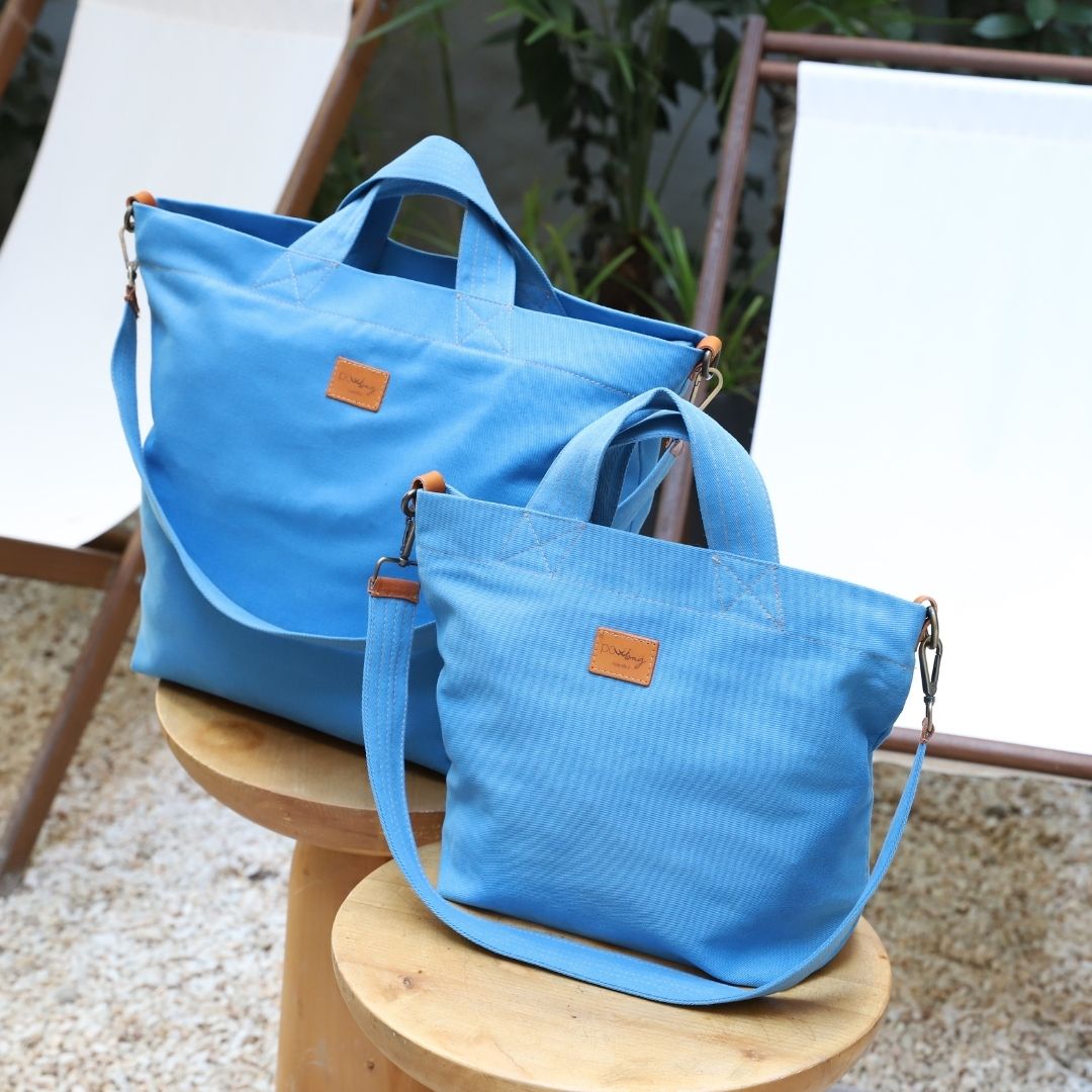 POWRAİN-M Sized Cotton-Lined Canvas Bag with Detachable Strap