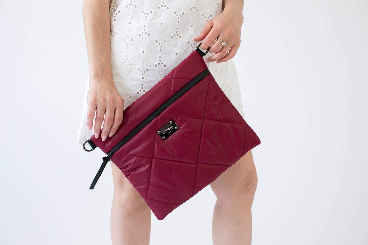 Handmade Burgundy Waterproof Quilted Bag | Crossbody Shoulder Bag | Lightweight & Stylish