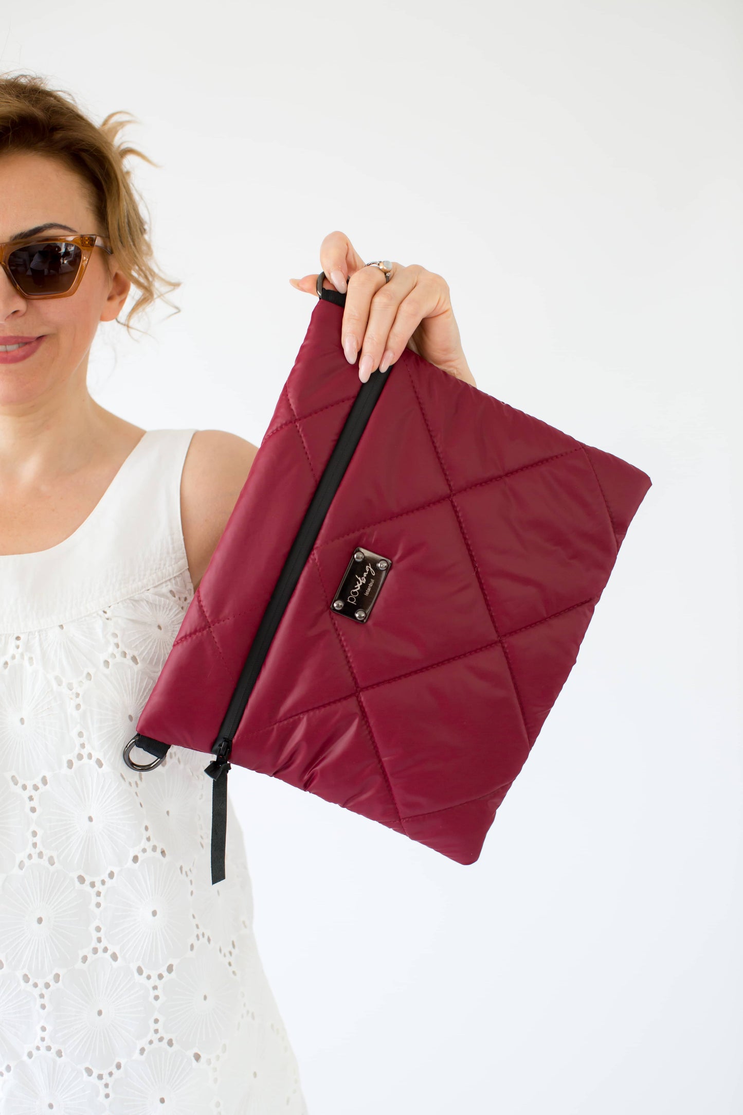 Handmade Burgundy Waterproof Quilted Bag | Crossbody Shoulder Bag | Lightweight & Stylish