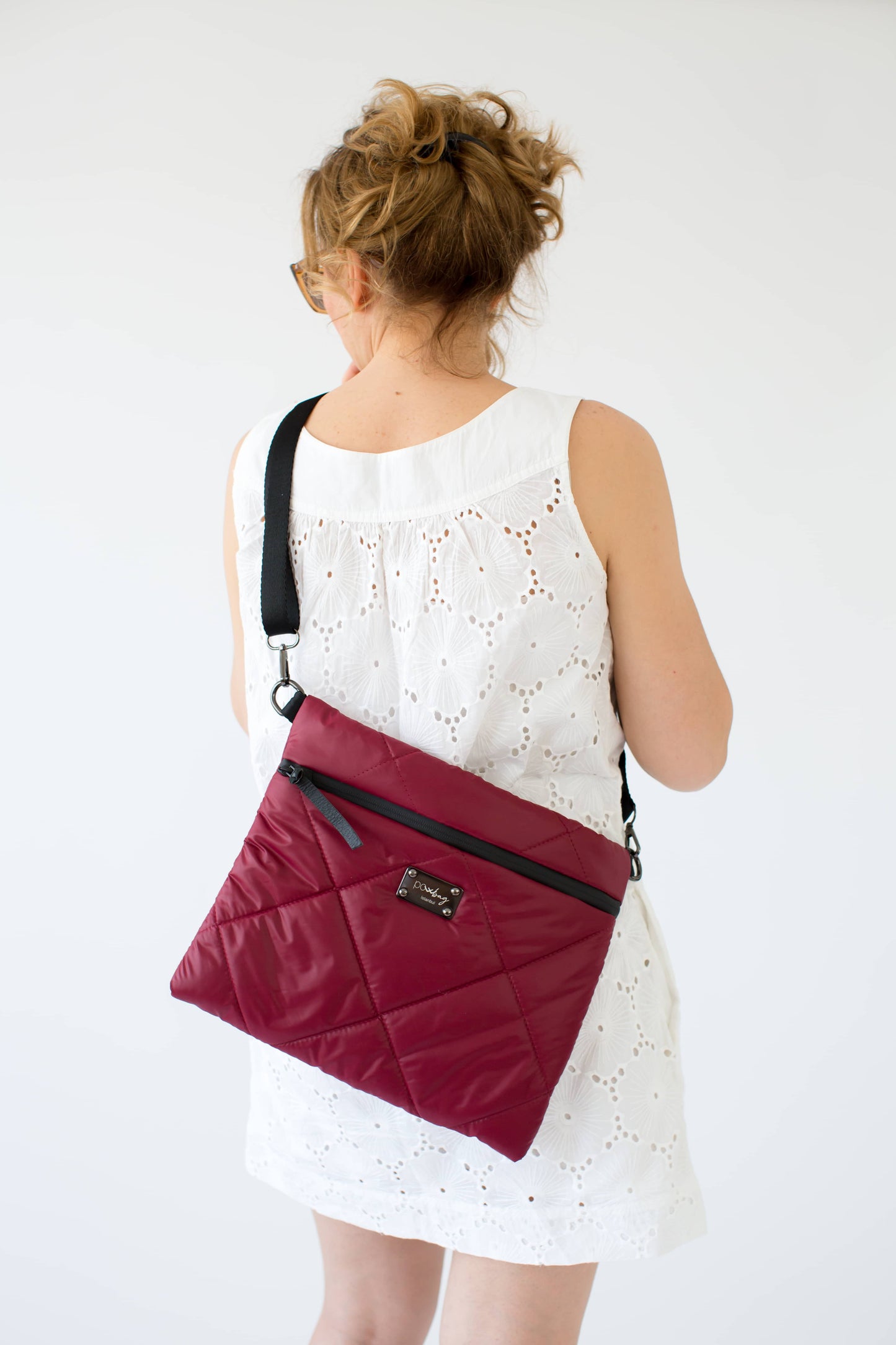 Handmade Burgundy Waterproof Quilted Bag | Crossbody Shoulder Bag | Lightweight & Stylish