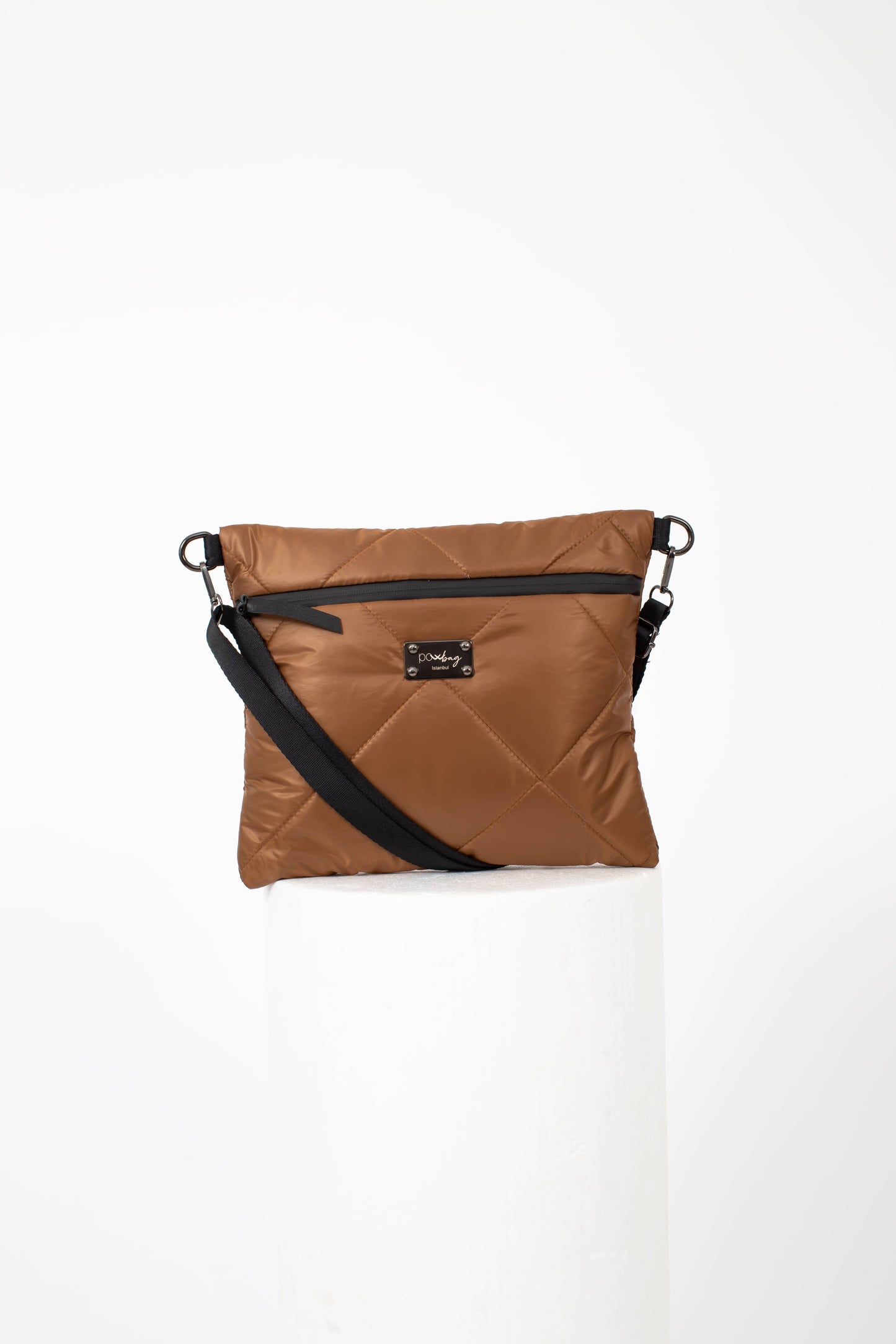 Handmade Brown Waterproof Quilted Bag | Durable Lightweight Crossbody Shoulder Bag | Chic & Practical