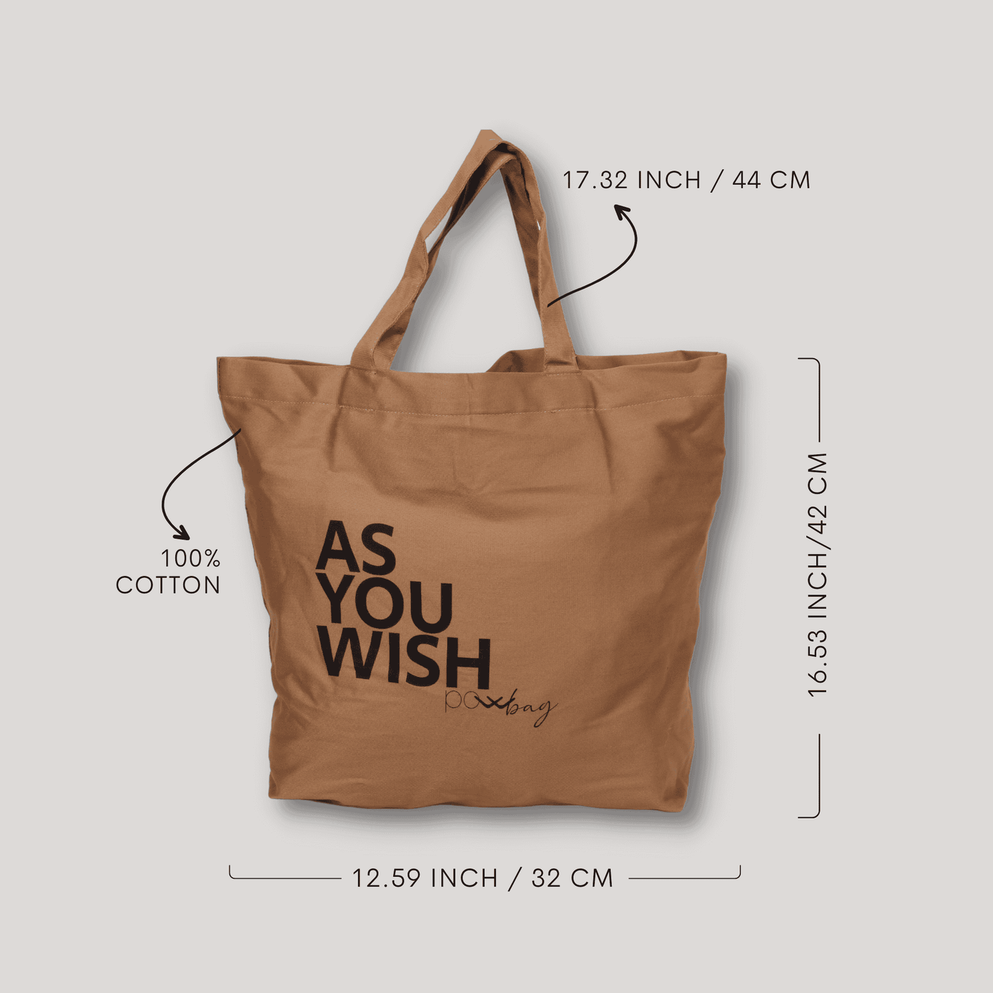 AS YOU WISH Cotton Canvas Tote Bag with UV Print and Inner Pocket"